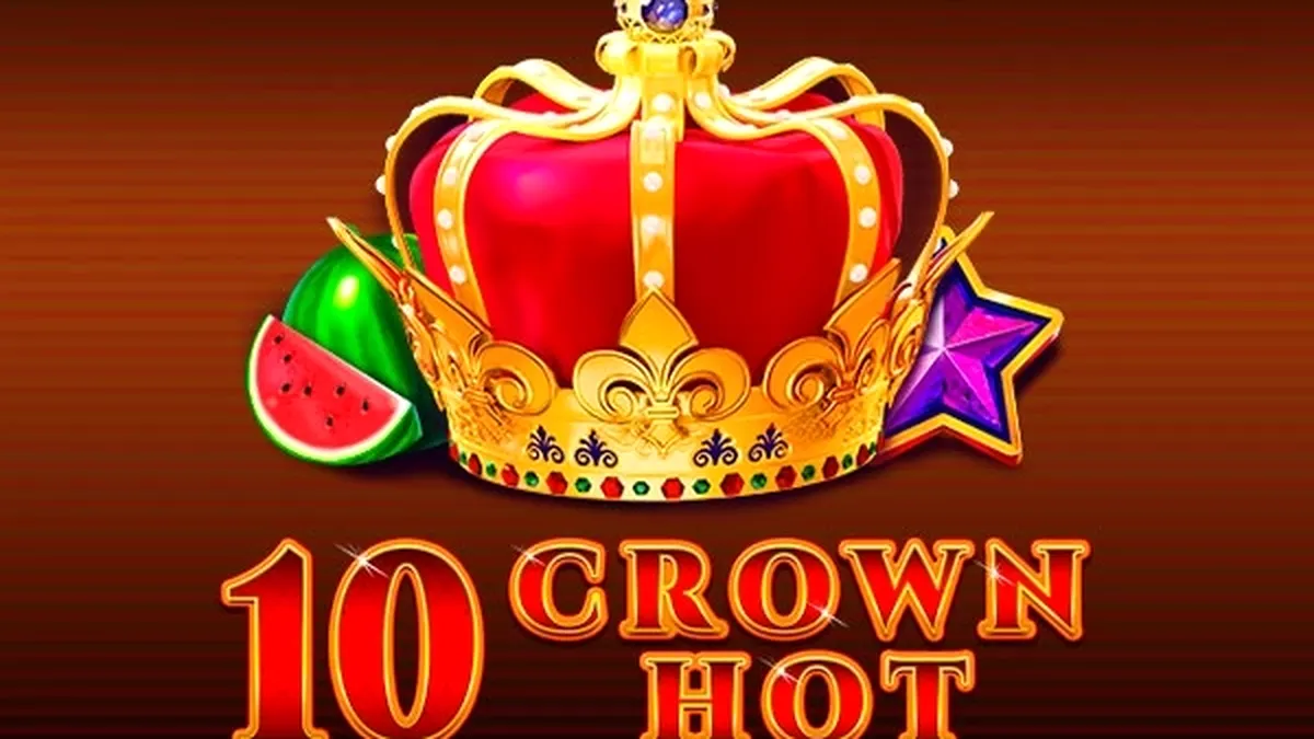 Interface do slot 10 Crown Hot com símbolos de frutas e coroas